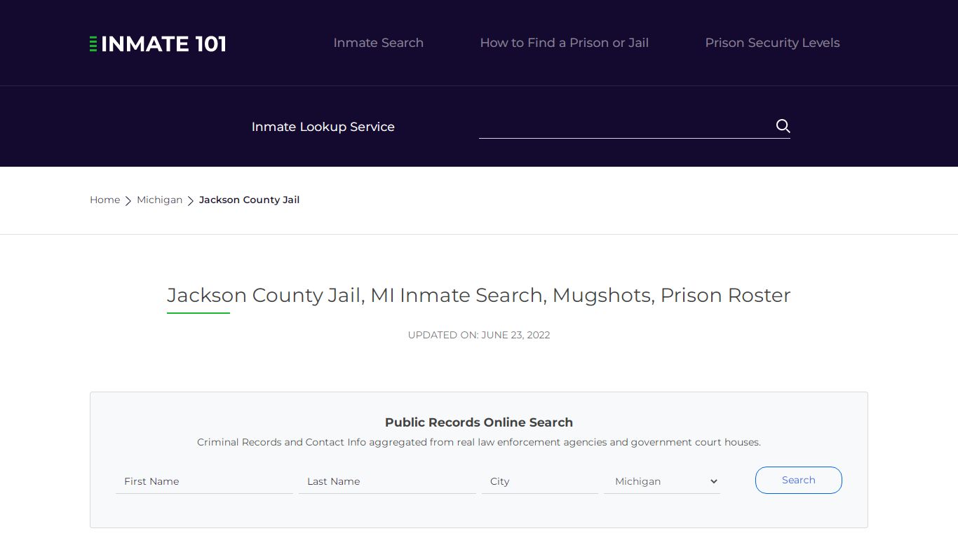 Jackson County Jail, MI Inmate Search, Mugshots, Prison ...